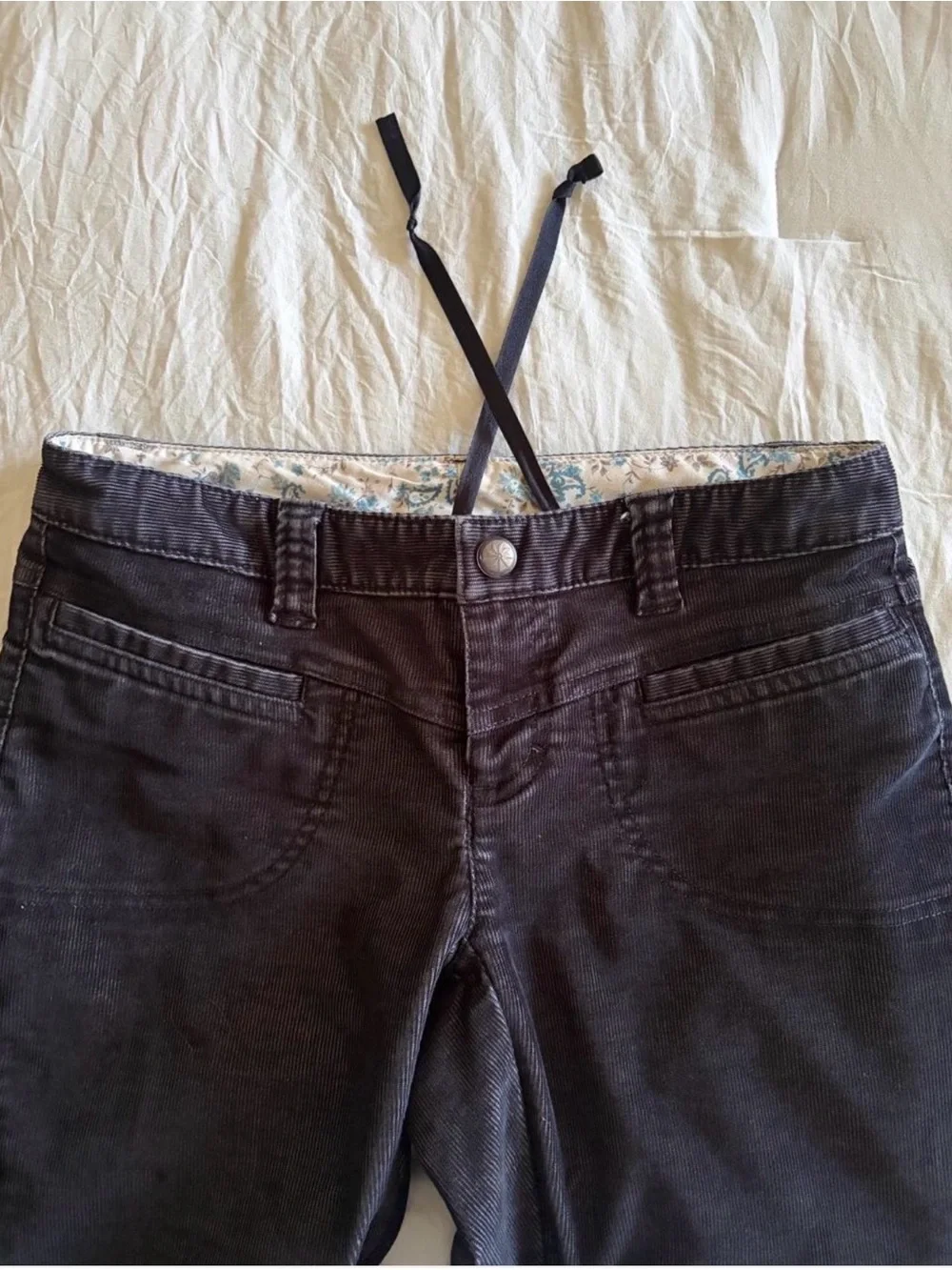 Athleta Black Corduroy Straight-Leg Pants for Fall